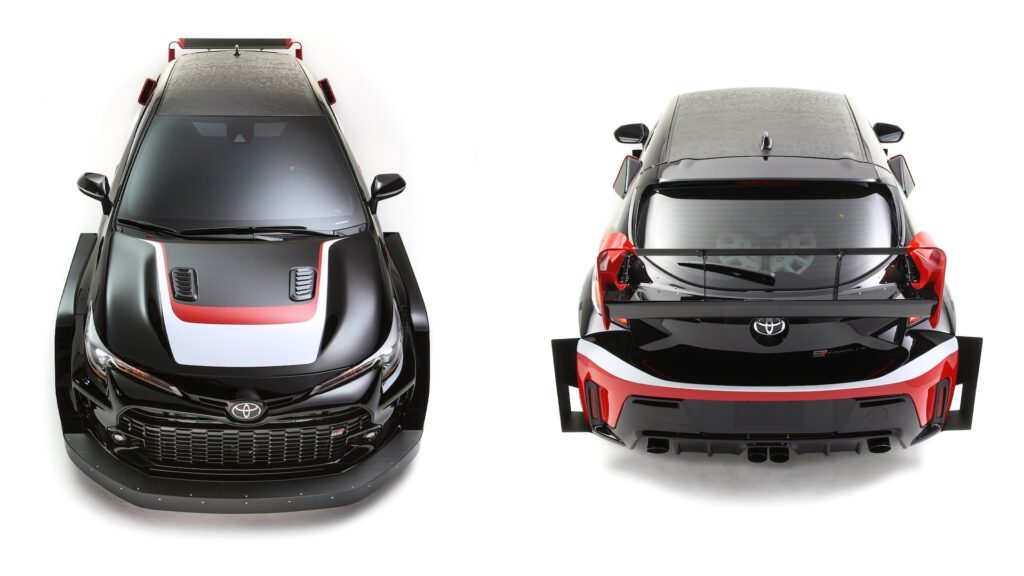 La voiture de rallye Toyota GR Corolla SEMA 2023 reçoit une aile et des ...