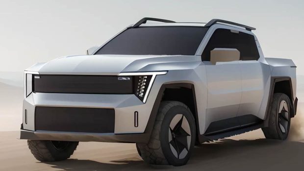 Rendu ute de la Kia Tasman 2025.  Crédit- Sustvin