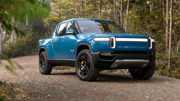 Rivian R1T 2022 face bleue