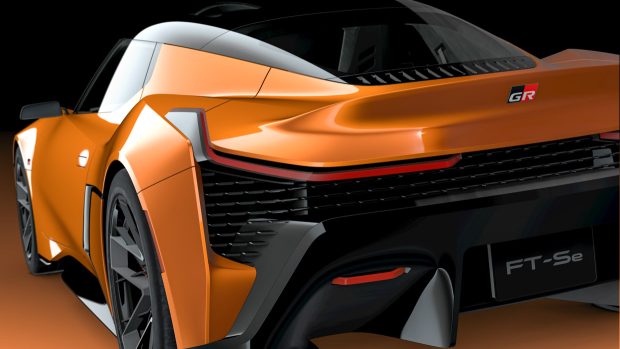 L'arrière du concept EV de voiture de sport Toyota FT-Se du Salon automobile de Tokyo 2023