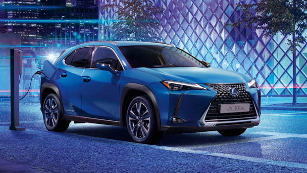 Fond coloré de chargement du Lexus UX300e 2021