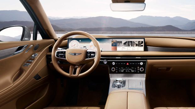 Intérieur restylé de la Genesis G80 2024