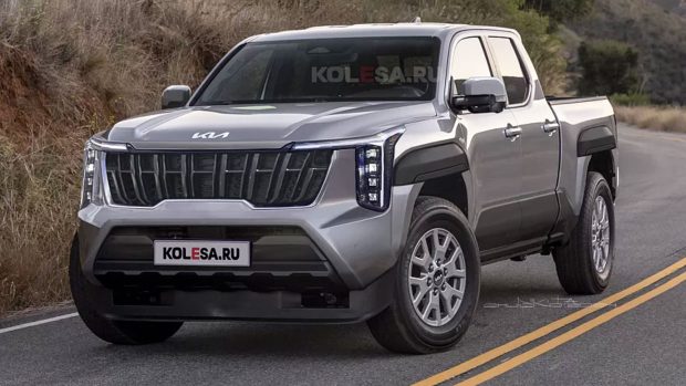 Kia Tasman 2025 rendu Kolesa avant