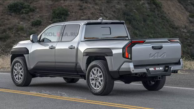 Kia Tasman 2025 rendu Kolesa arrière