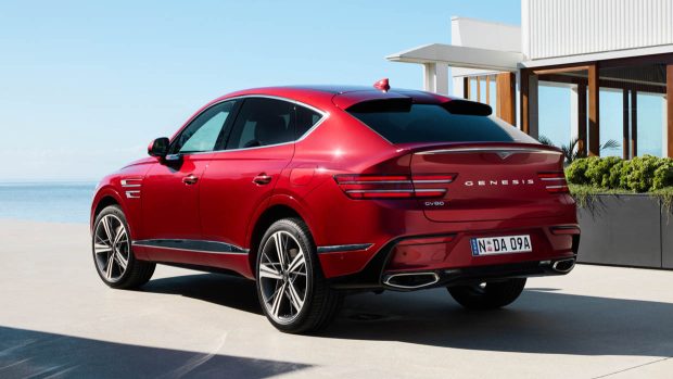 2025 Genesis GV80 Coupé rouge arrière 3/4 statique