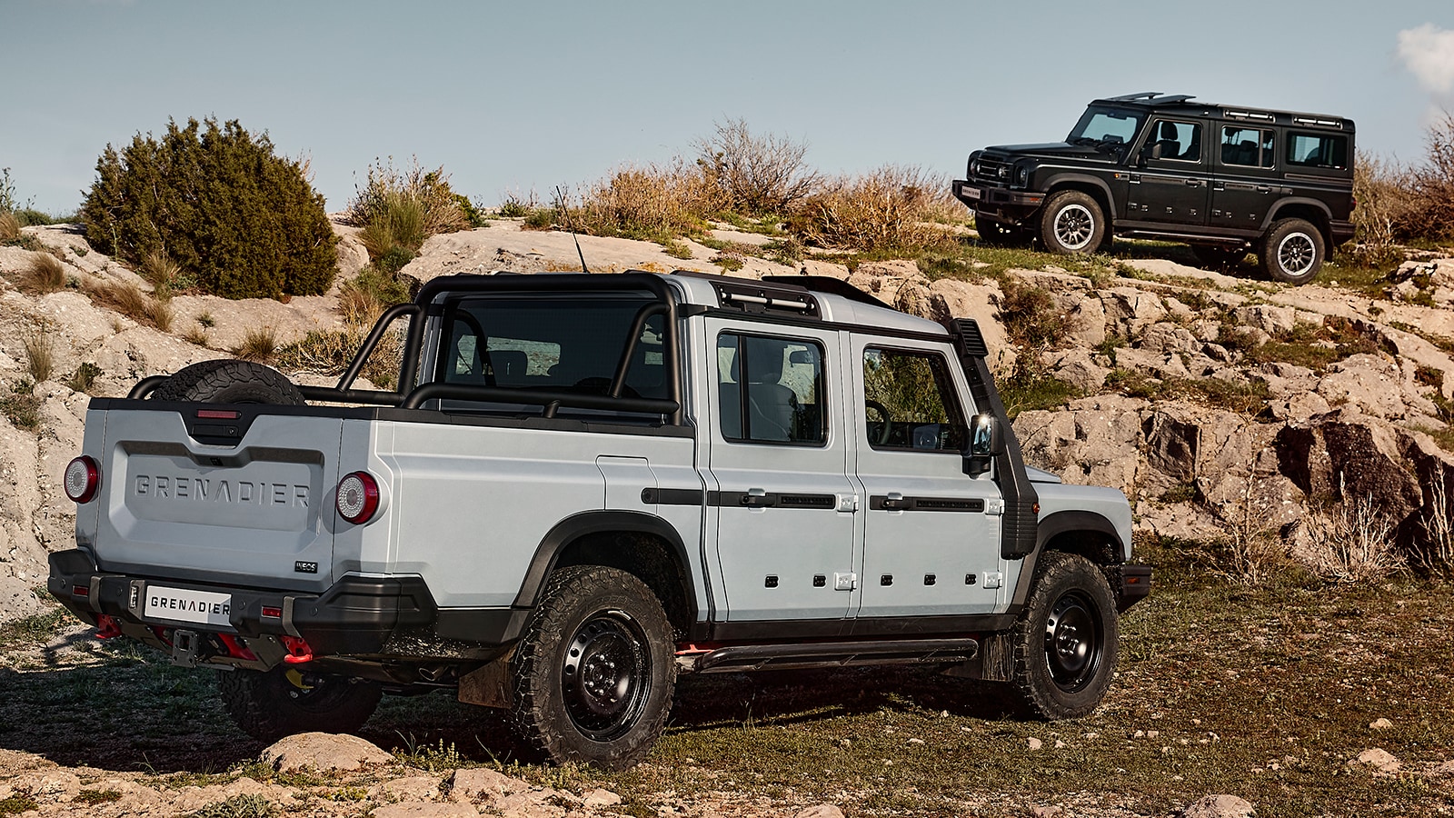 Ineos Grenadier Quartermaster off road pickup truck both