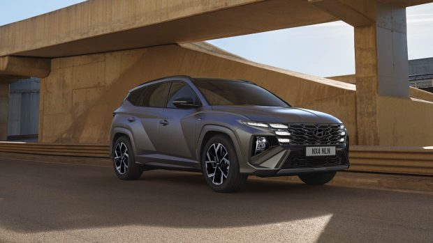 Photo statique extérieure 3/4 avant du Hyundai Tucson N-Line 2025