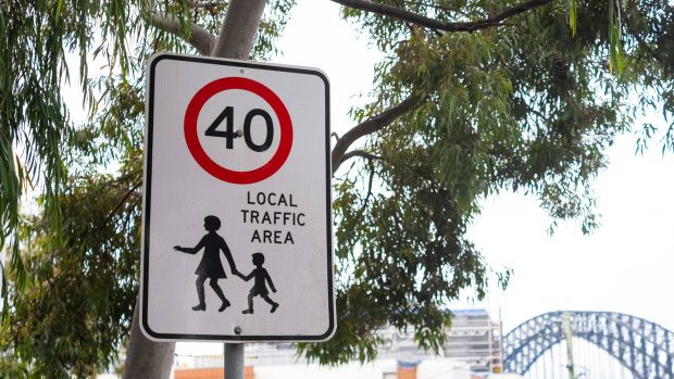Panneau 40 km/h dans les rues de Sydney