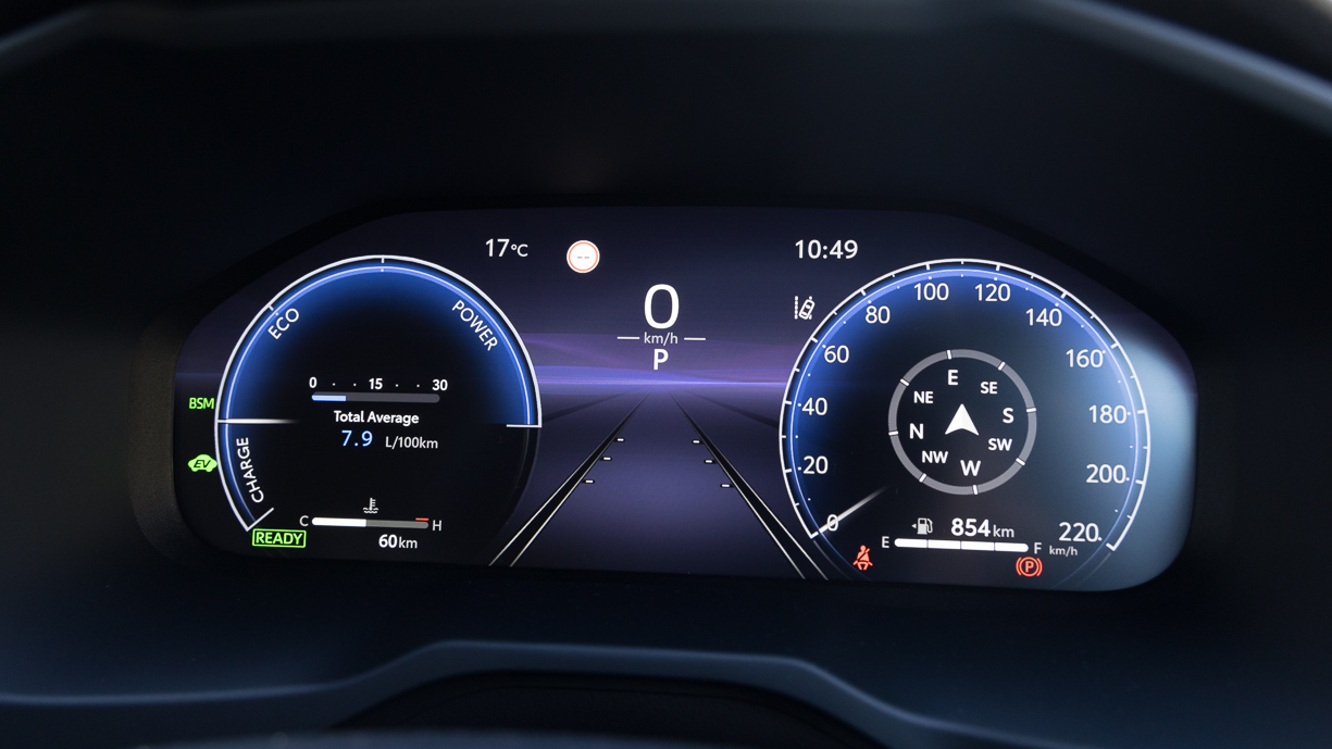 Tableau de bord numérique du Toyota RAV4 Cruiser Hybrid 2024