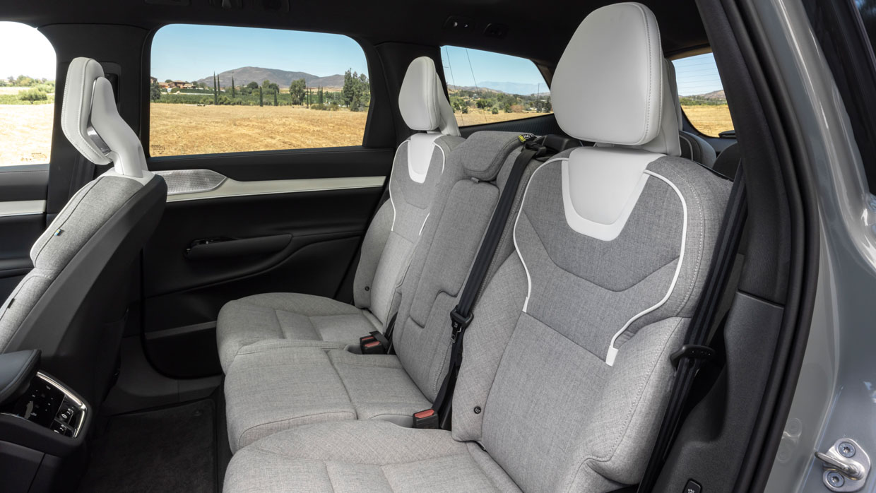 Intérieur Volvo EX90 2024, deuxième rangée de tissu