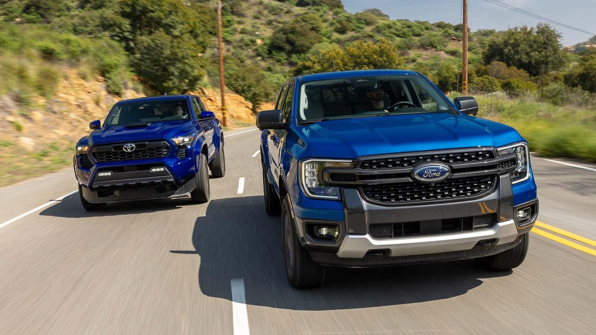 002 2024 toyota tacoma trd sport vs ford ranger xlt comparison