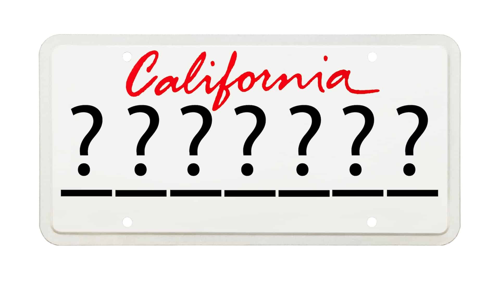 California blank plate