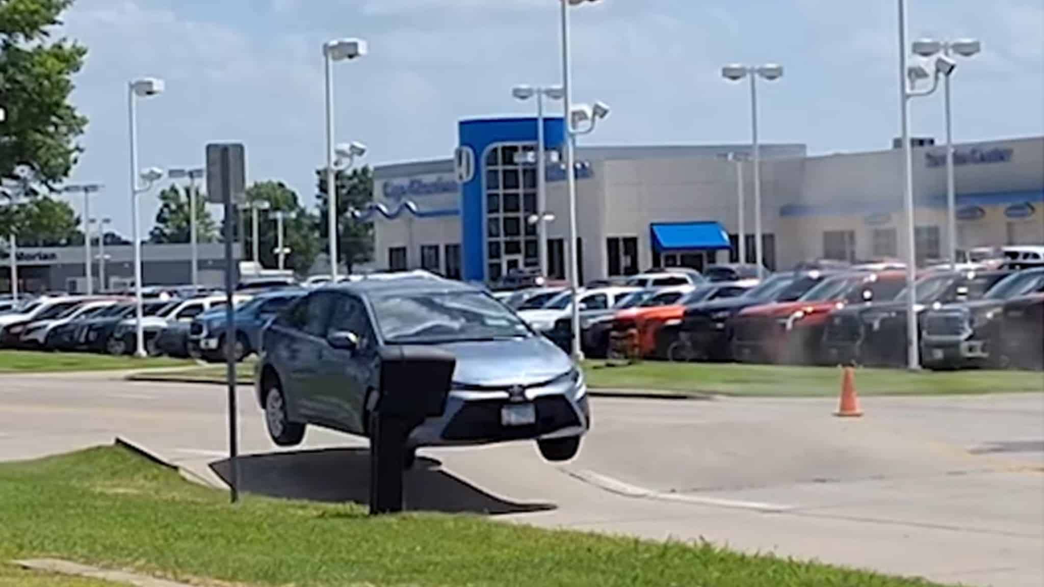 Toyota Corolla Jumps Buckled Roadway Missouri ABC News 3