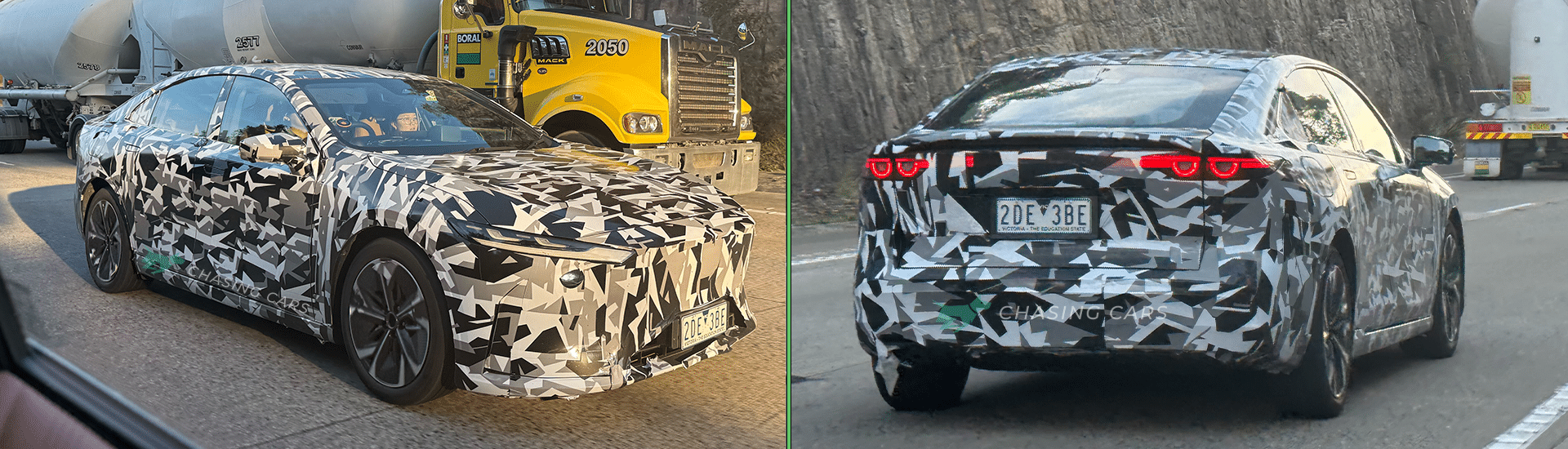 La berline Mazda 6 EV espionnée sur les routes australiennes - rivale à Tesla modèle 3 et sceau BYD attendu ici en 2026