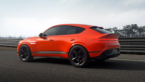 Côté arrière du coupé Genesis GV80 2023